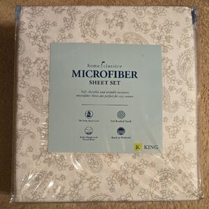 Home Classics Paisley Microfiber Sheet Set - King Size - NWT